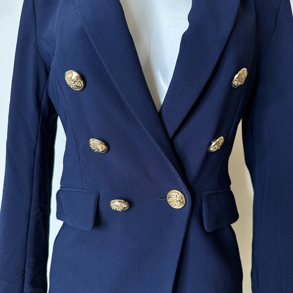 Boston Proper Double Breasted Navy Blazer 0 - Picture 2 of 7